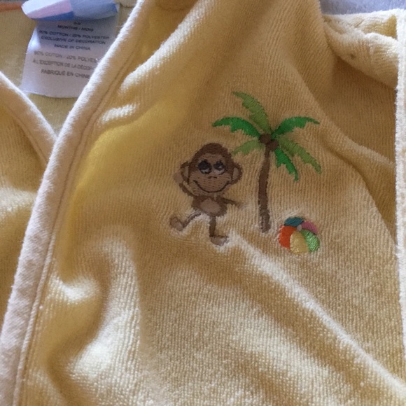 8/15 Yellow terry cloth monkey robe - Picture 2 of 5